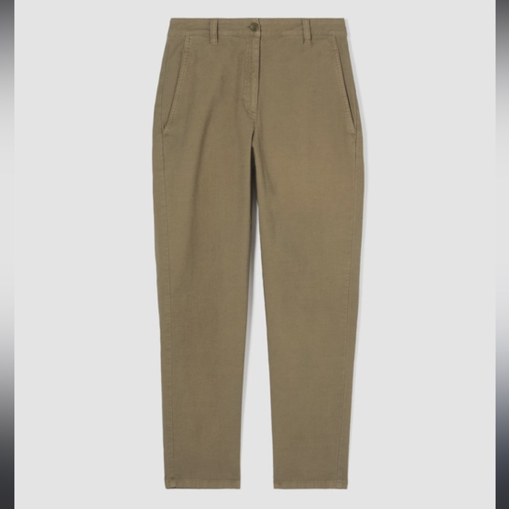 Eileen Fisher Olive Hemp/Cotton Ankle Pants